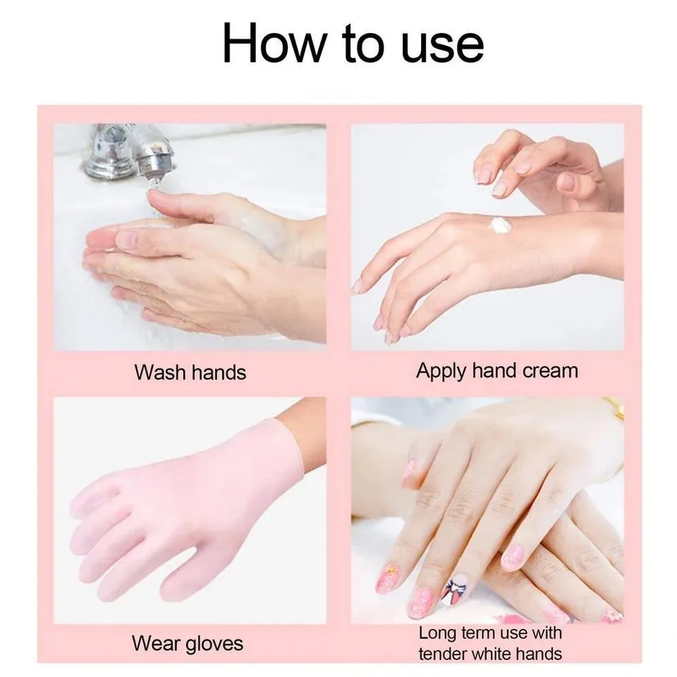 1 Pair Hands Care Gloves Moisturizing Silicone Anti Cracking Gloves