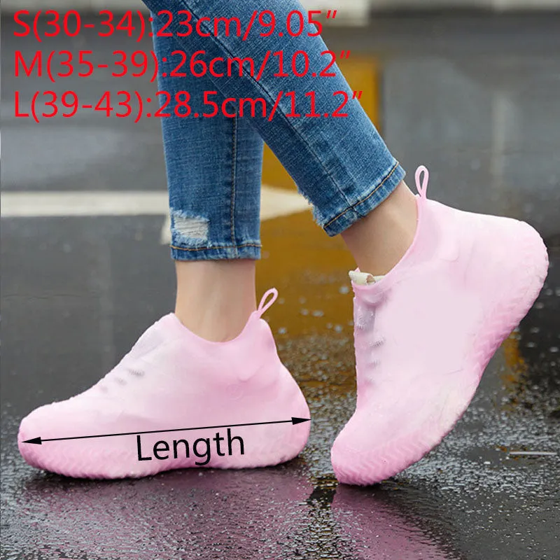 1 Pair Reusable Silicone Shoe Cover S/M/L Waterproof Rain Shoes Covers Outdoor Camping Slip-resistant Rubber Rain Boot Overshoes