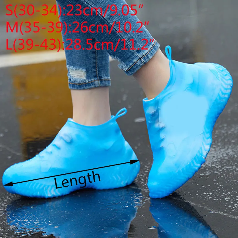 1 Pair Reusable Silicone Shoe Cover S/M/L Waterproof Rain Shoes Covers Outdoor Camping Slip-resistant Rubber Rain Boot Overshoes