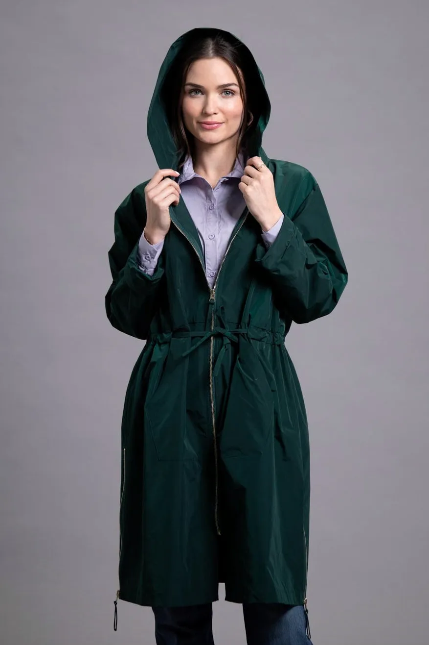 33" Hooded Straight Rain Coat