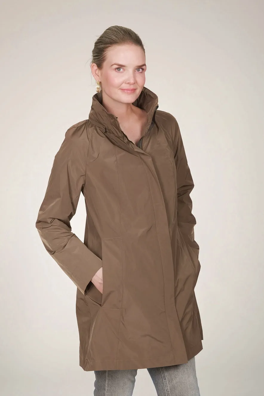 33" Rain Coat with Hidden Hood