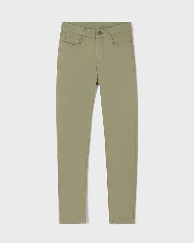 5 Pocket Slim Fit Basic Pants Big Kid - Green