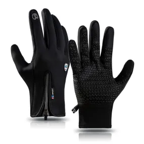 A045 Cycling Gloves Touch Screen Windproof Waterproof Sport Keep Warm Gloves, Size: M(Black)