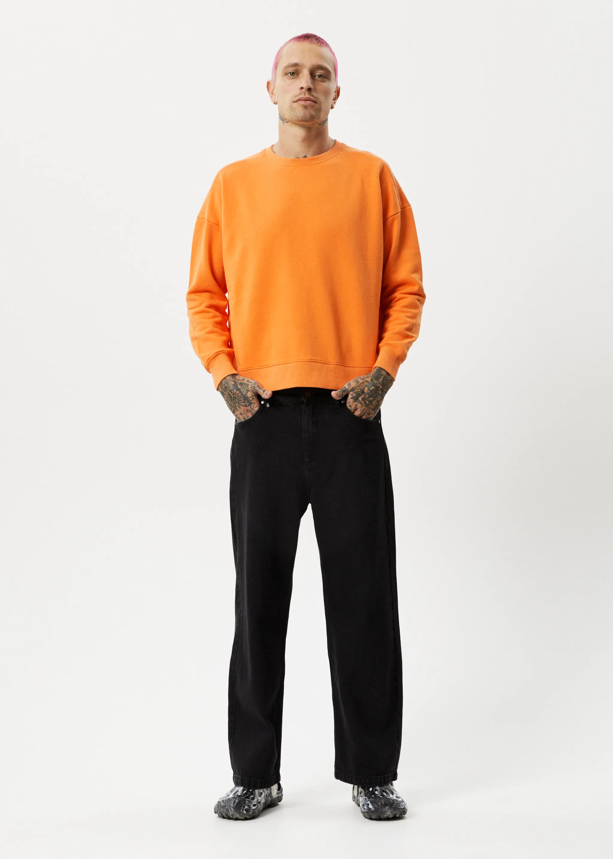 AFENDS Mens Minimum - Organic Crew Neck - Sunset