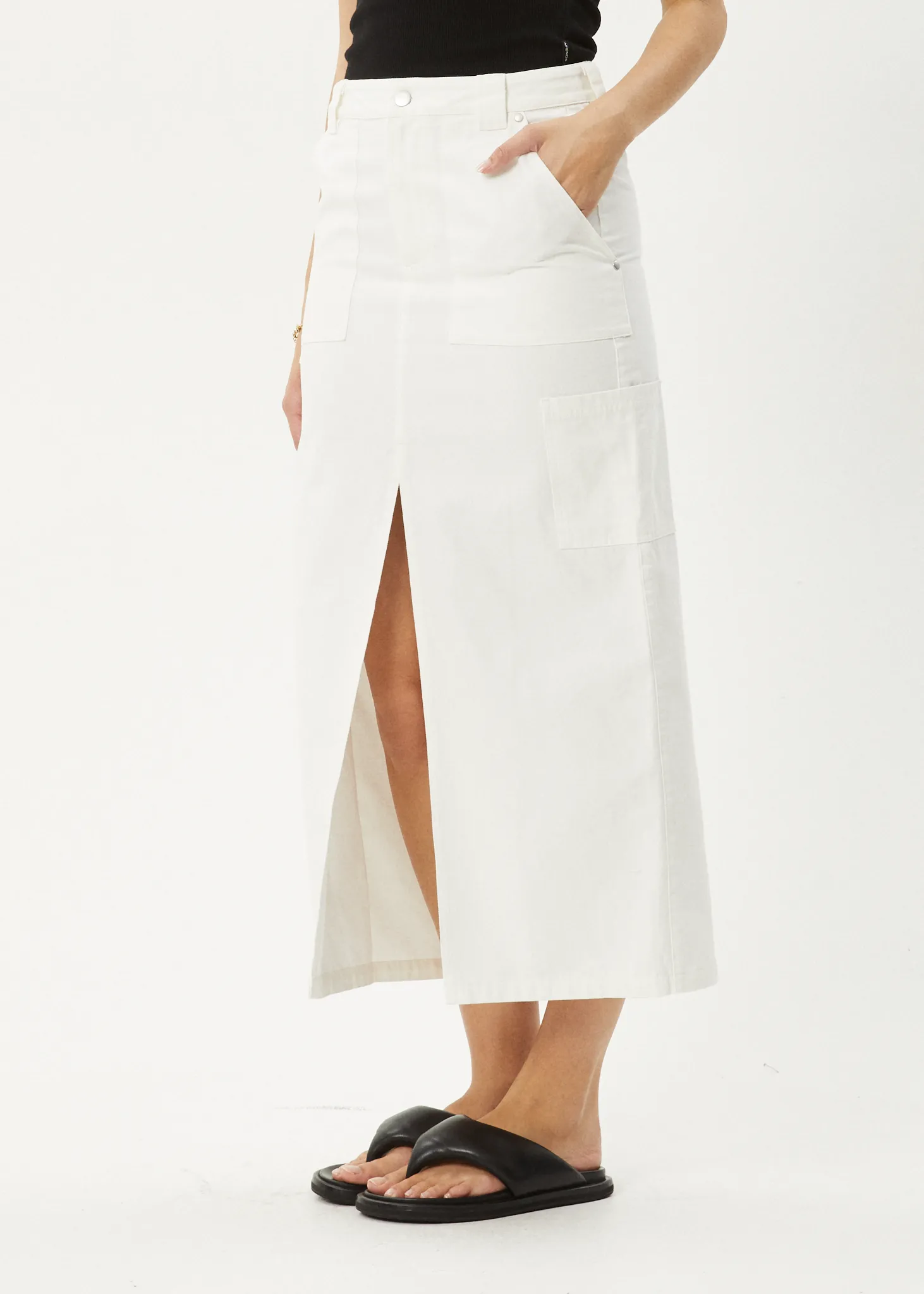 AFENDS Womens Lexi - Maxi Skirt - Off White