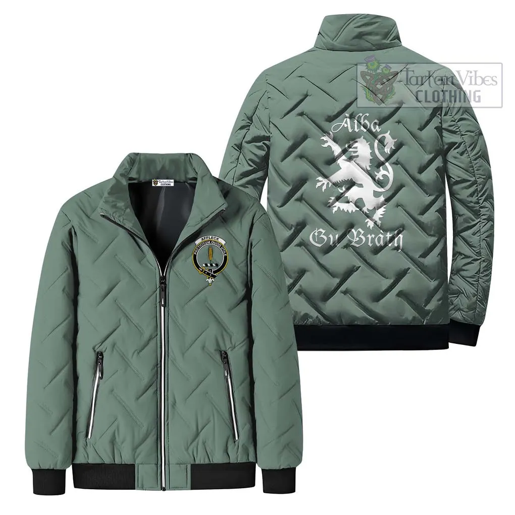 Affleck Family Crest Padded Cotton Jacket Lion Rampant Alba Gu Brath Style