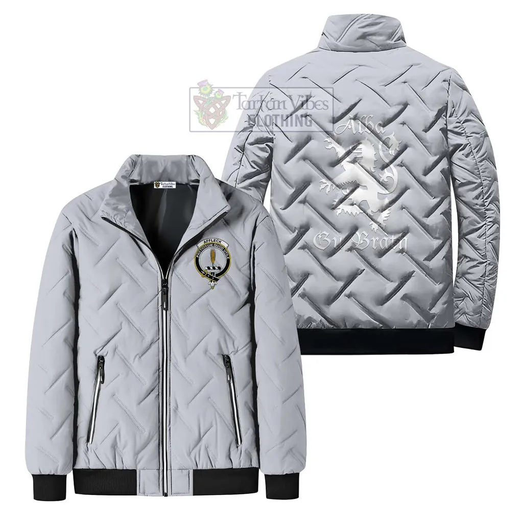 Affleck Family Crest Padded Cotton Jacket Lion Rampant Alba Gu Brath Style