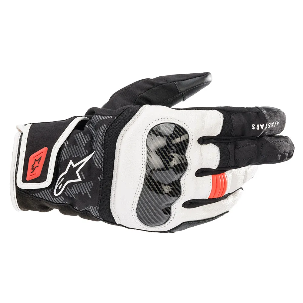 Alpinestars SMX Z Drystar Motorcycle Gloves Black White Red Fluo