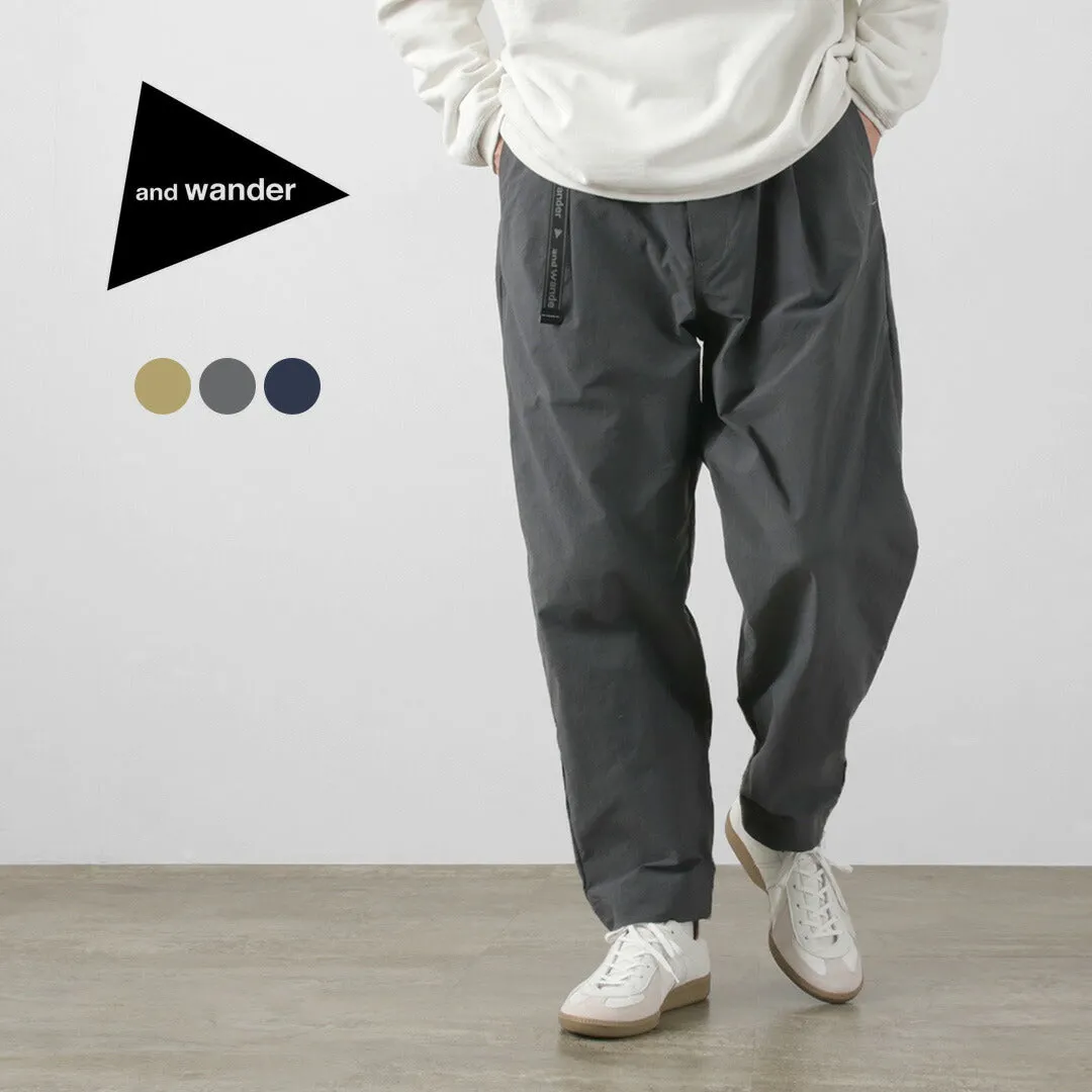 AND WANDER / Nylon Chino Tucked Tapered Pants