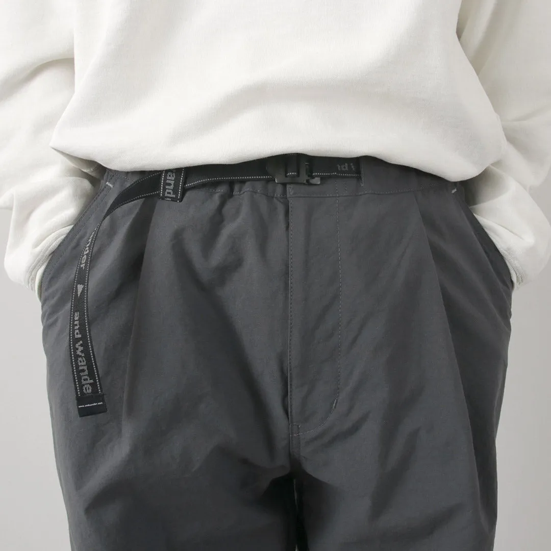 AND WANDER / Nylon Chino Tucked Tapered Pants