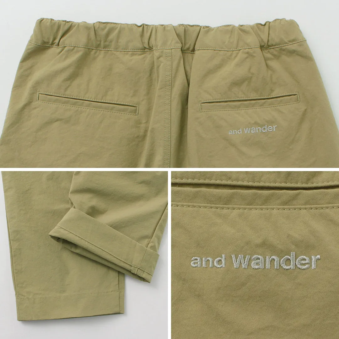 AND WANDER / Nylon Chino Tucked Tapered Pants