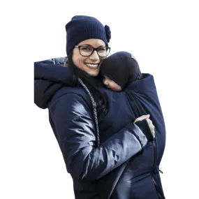 Angel Wings Babywearing Long Coat Navy Blue