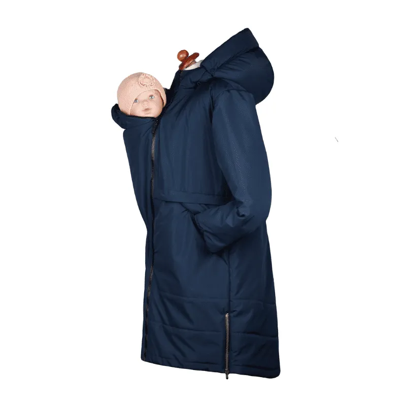 Angel Wings Babywearing Long Coat Navy Blue