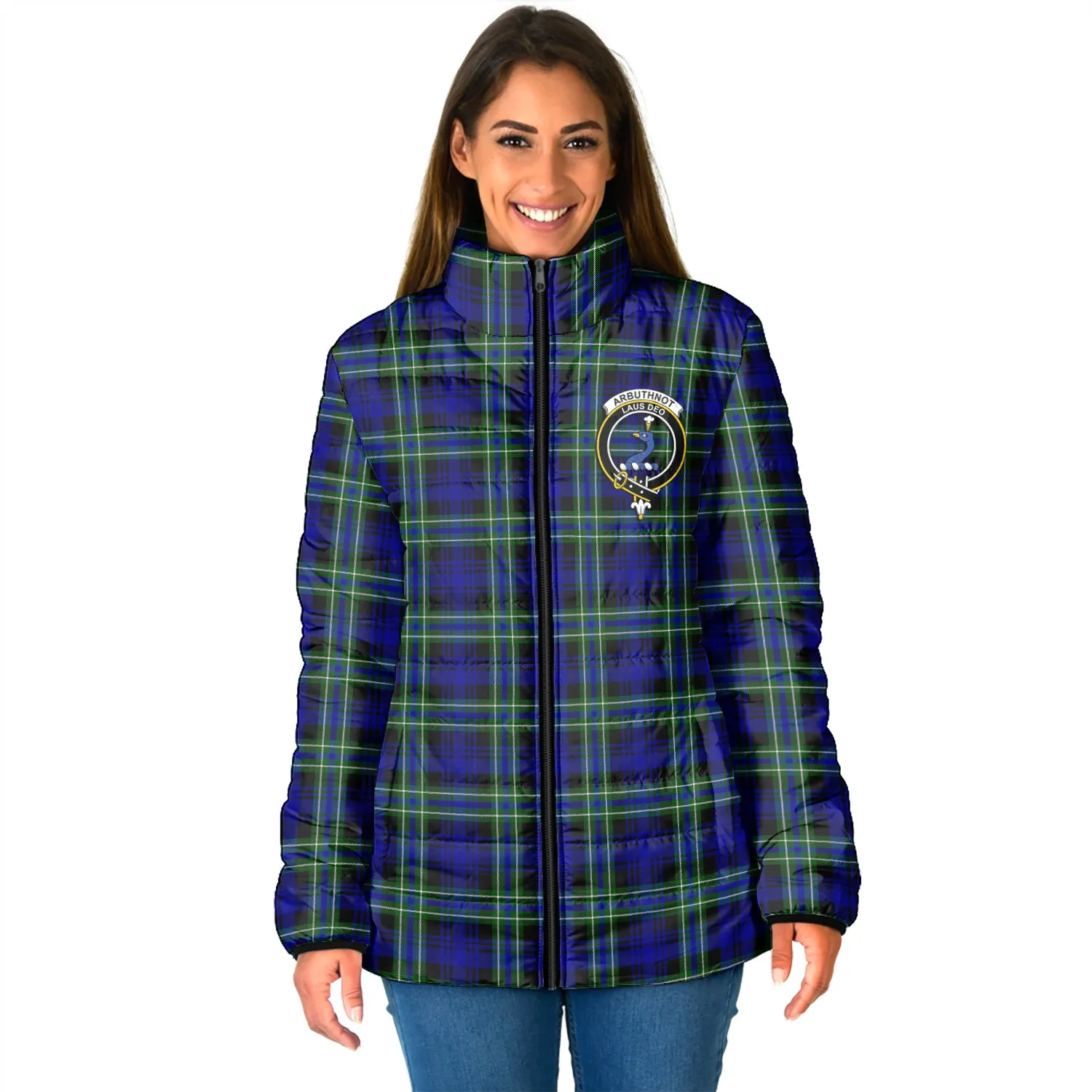 Arbuthnot Modern Tartan Padded Jacket with Family Crest