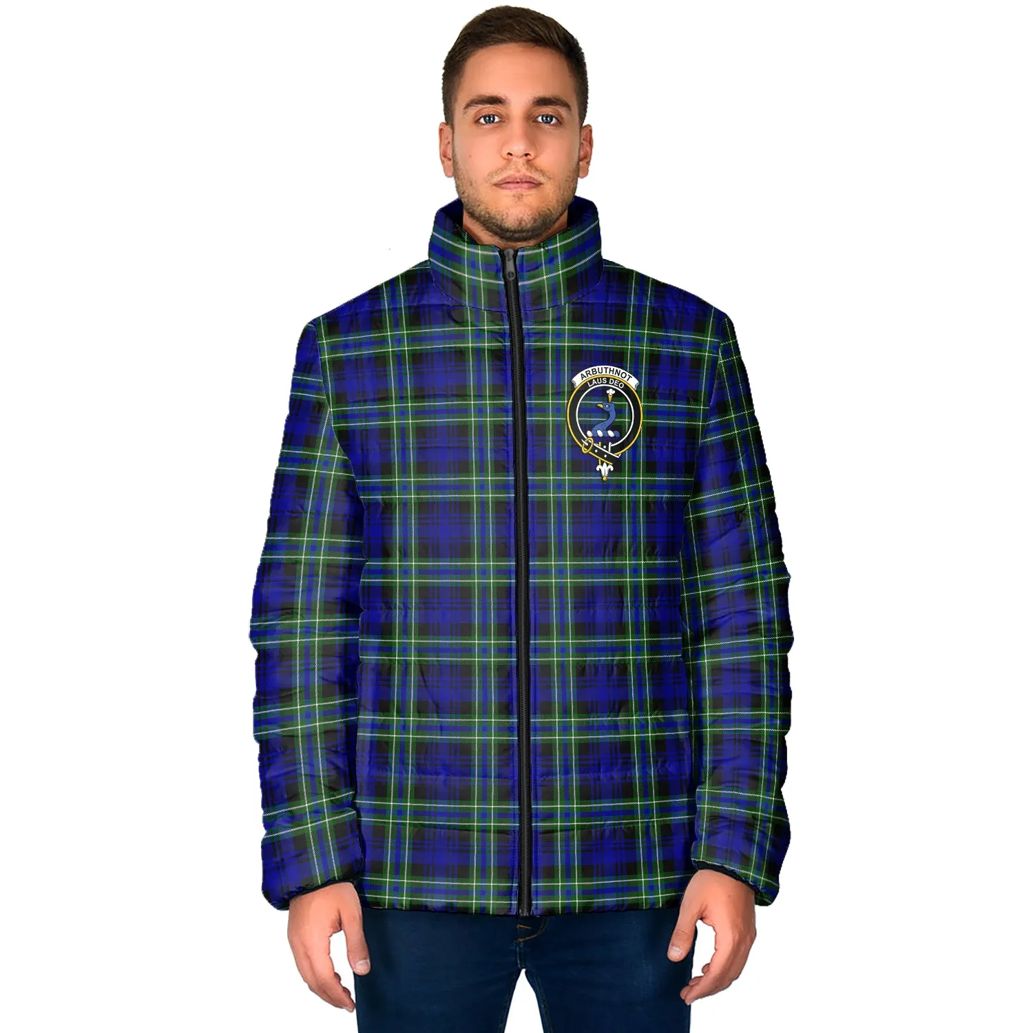 Arbuthnot Modern Tartan Padded Jacket with Family Crest