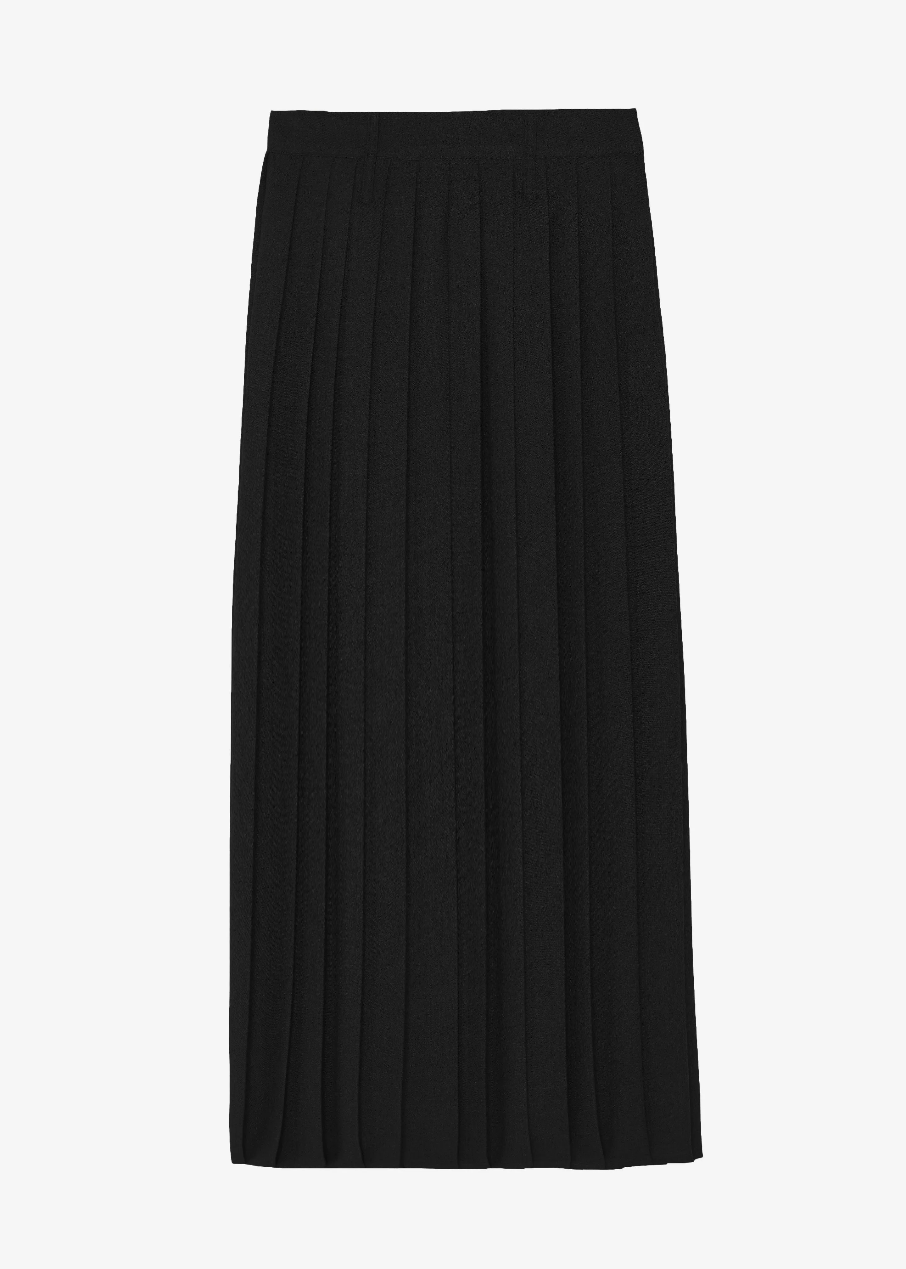 Bailey Long Pleated Skirt - Black