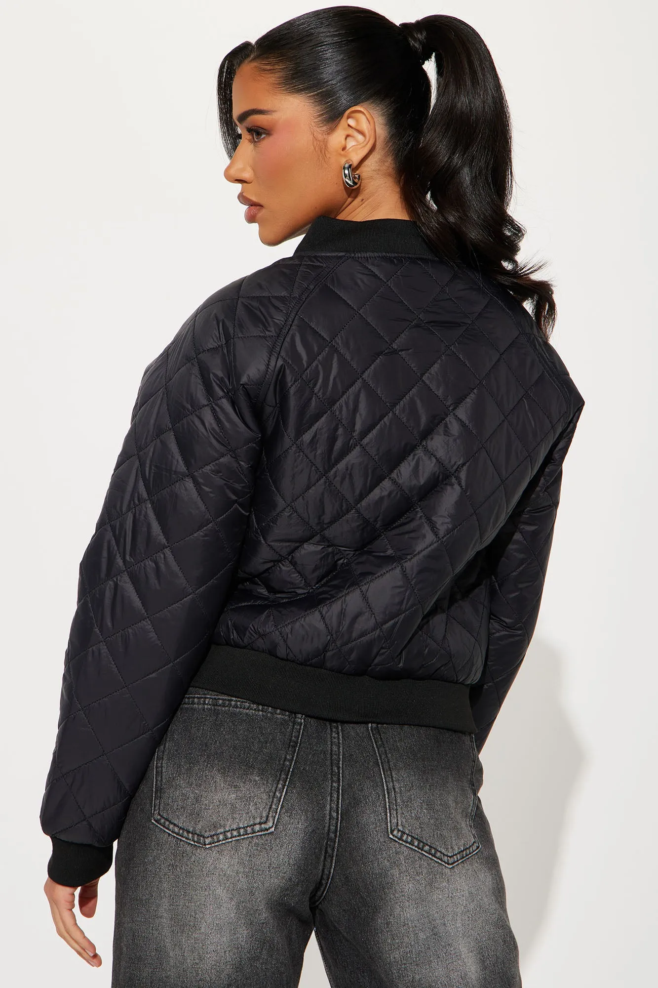 Bailey Quilted Windbreaker - Black