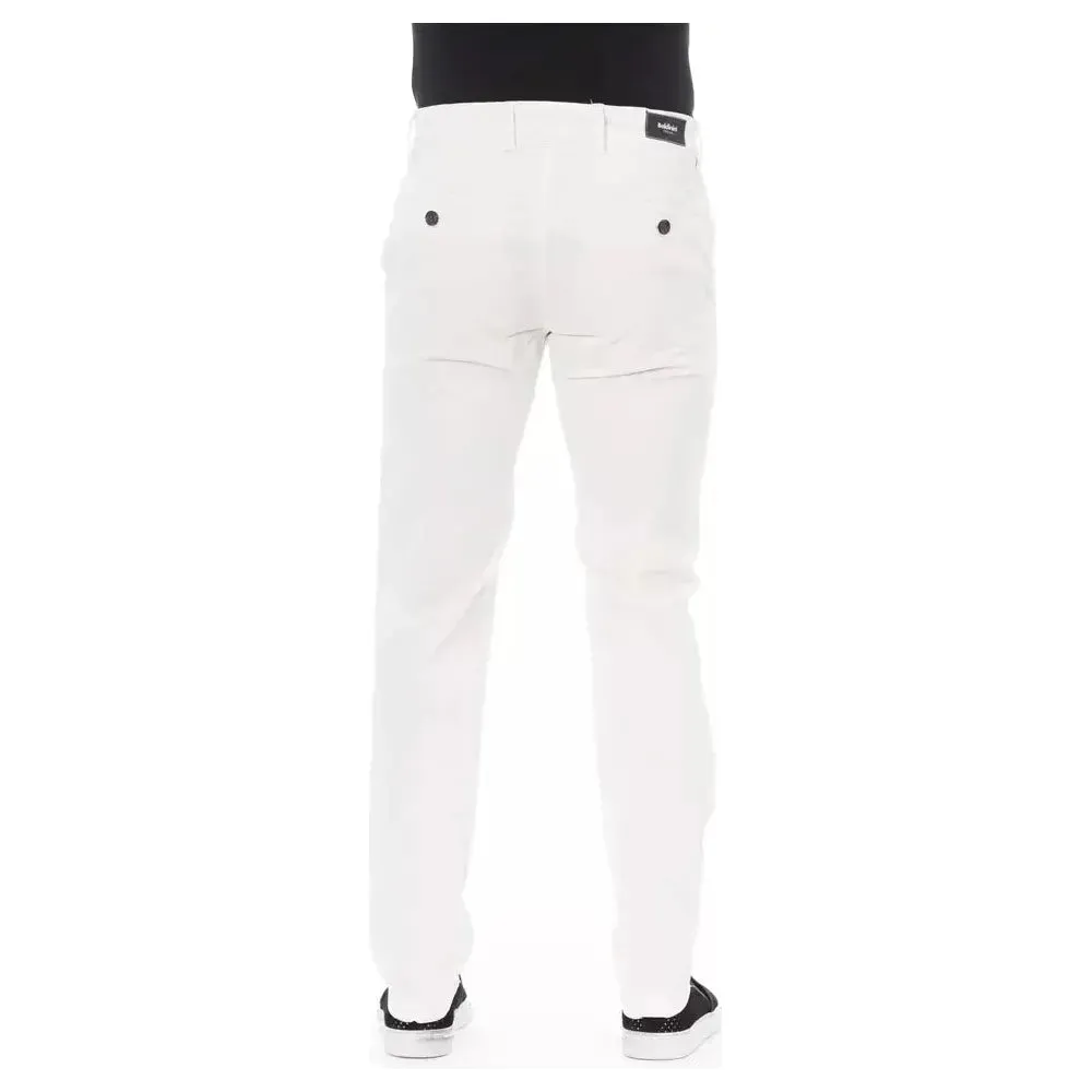 Baldinini Trend White Cotton Men Chino Trouser