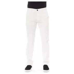 Baldinini Trend White Cotton Men Chino Trouser