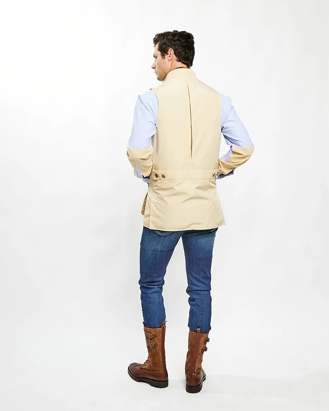 Banks Field Vest in Tan Nylon