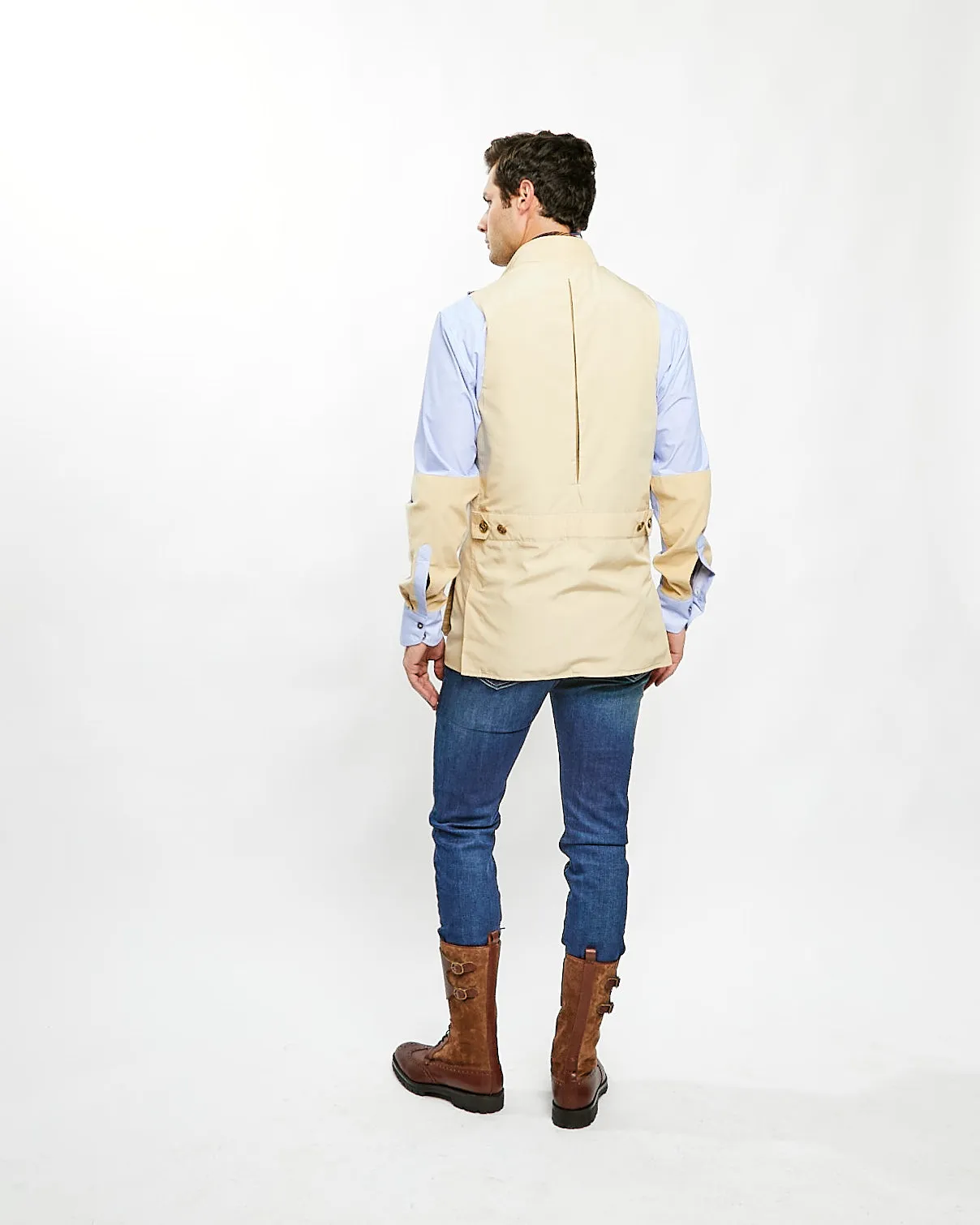 Banks Field Vest in Tan Nylon