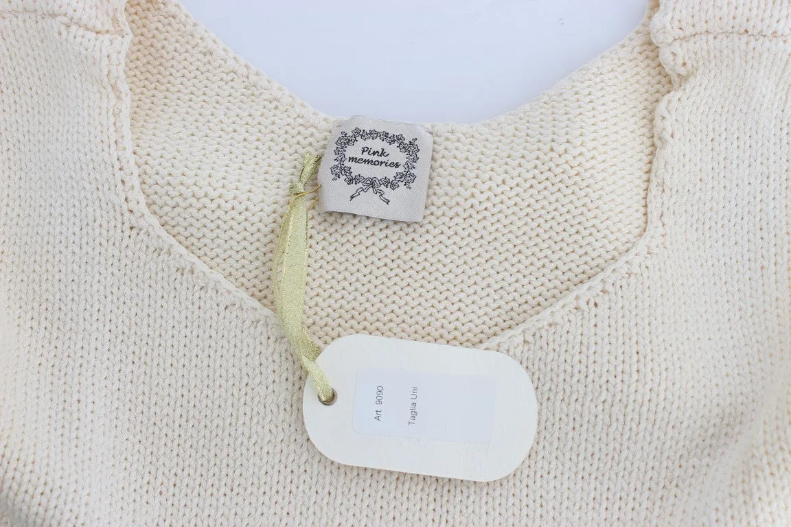 Beige Sleeveless Knit Vest Sweater