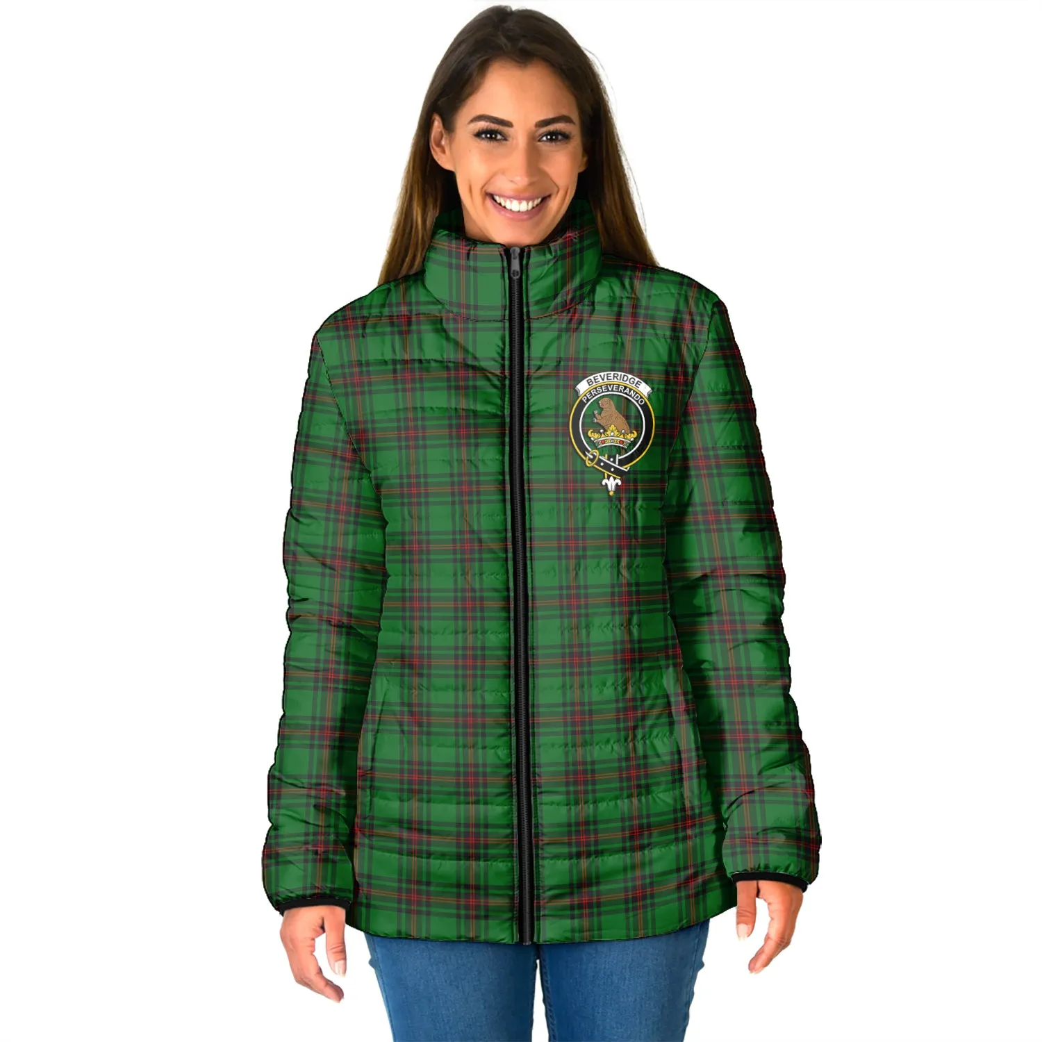 Beveridge Tartan Padded Jacket with Family Crest