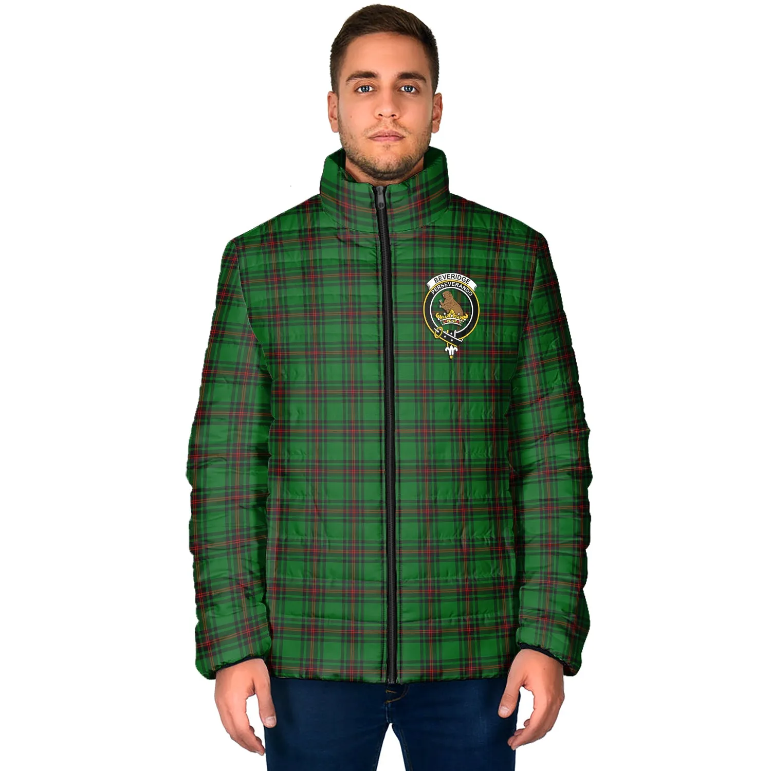 Beveridge Tartan Padded Jacket with Family Crest