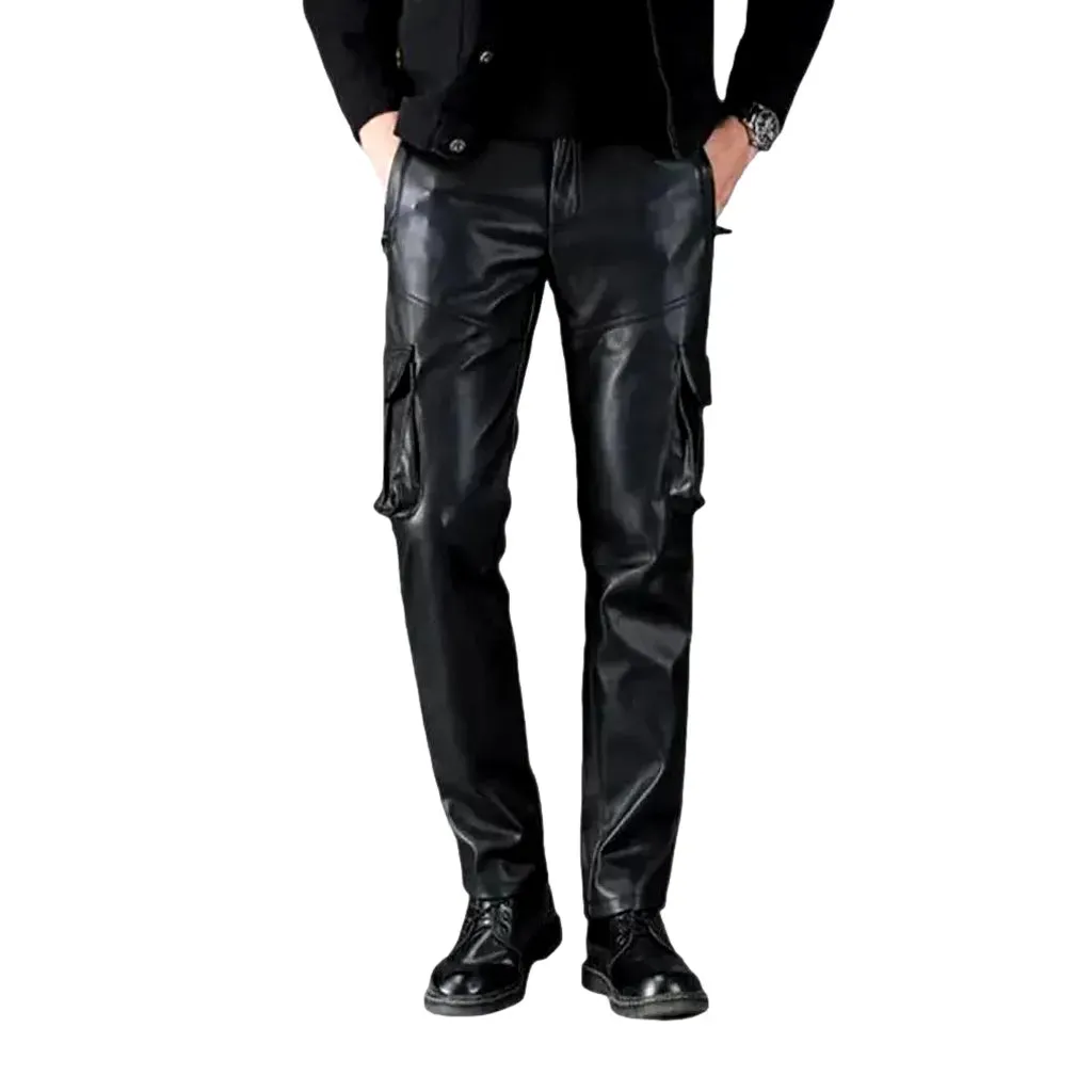 Biker style and cargo pockets riding jeans for men