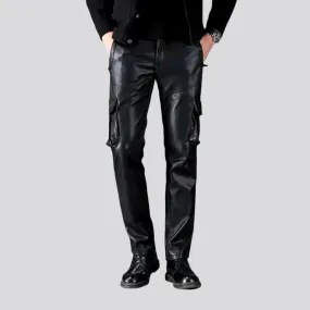 Biker style and cargo pockets riding jeans for men