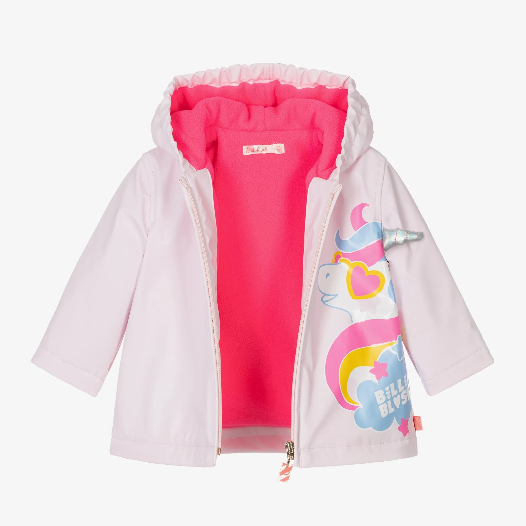 Billieblush Girls Pink Unicorn Raincoat - 6M