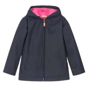 Billieblush Navy Matt Coated Hooded Raincoat