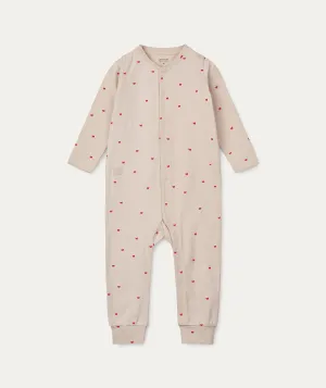 Birk Printed Pyjamas Jumpsuit - Holiday bow / Sandy