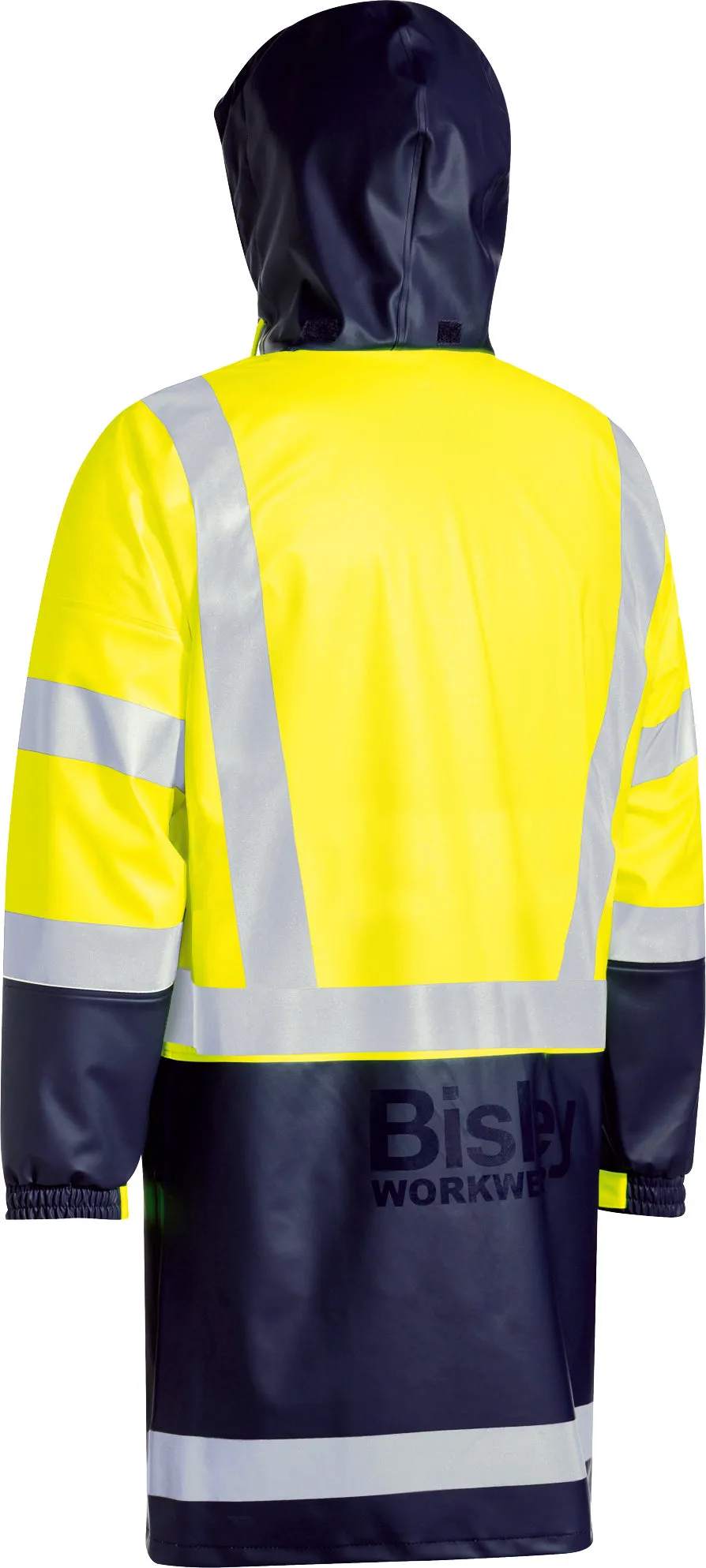 BJ6935HT Bisley Taped Two Tone Hi Vis Stretch Pu Rain Coat