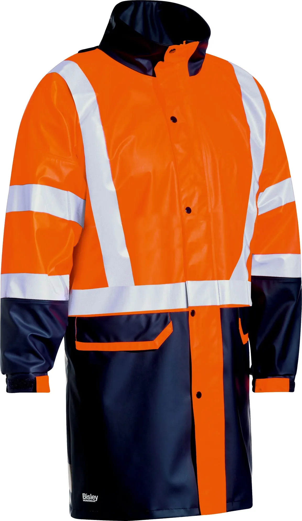 BJ6935HT Bisley Taped Two Tone Hi Vis Stretch Pu Rain Coat