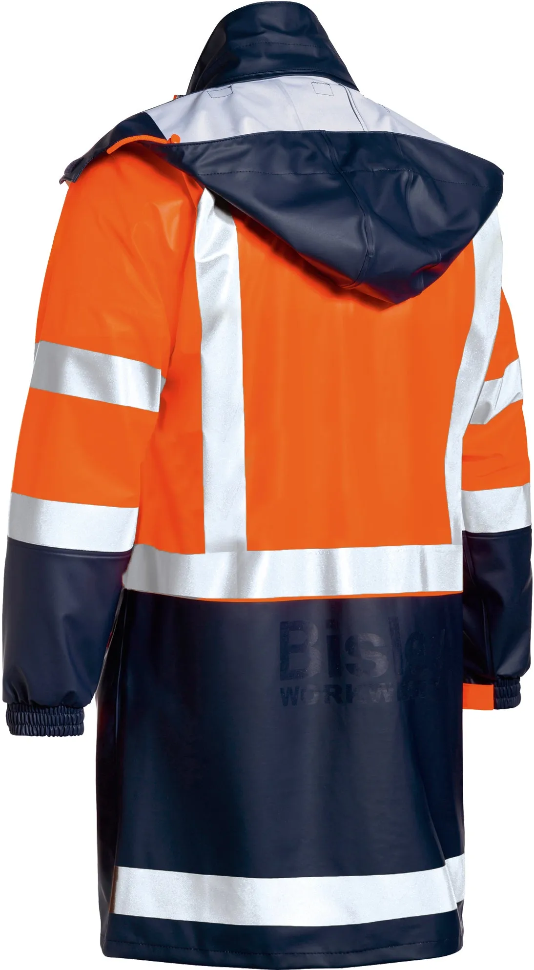 BJ6935HT Bisley Taped Two Tone Hi Vis Stretch Pu Rain Coat