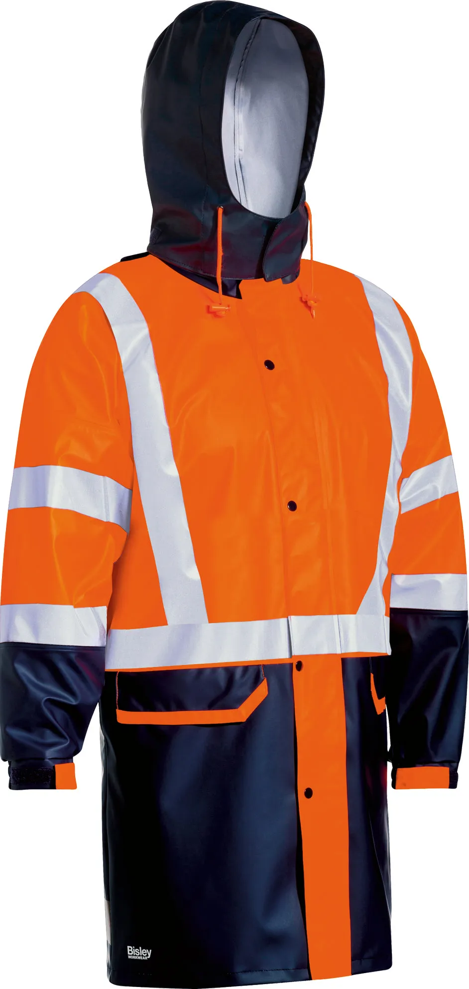 BJ6935HT Bisley Taped Two Tone Hi Vis Stretch Pu Rain Coat