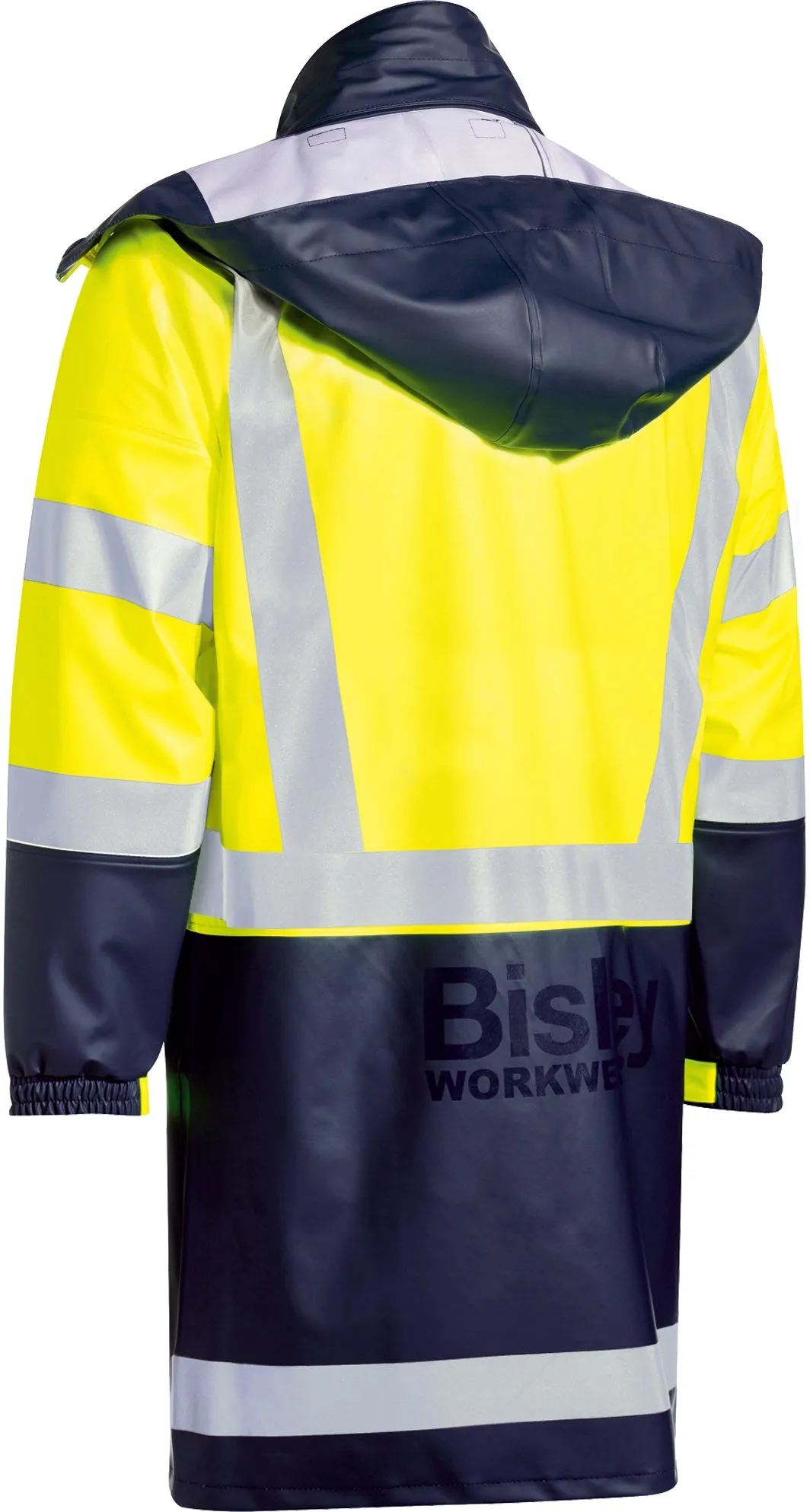 BJ6935HT Bisley Taped Two Tone Hi Vis Stretch Pu Rain Coat