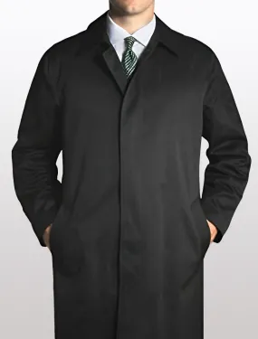 Black Raincoat Jacket For Men - Full Length and Waterproof