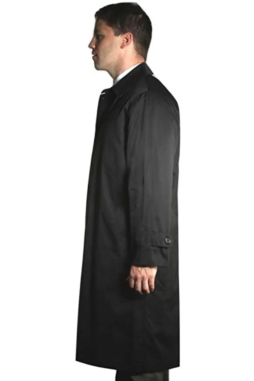 Black Raincoat Jacket For Men - Full Length and Waterproof