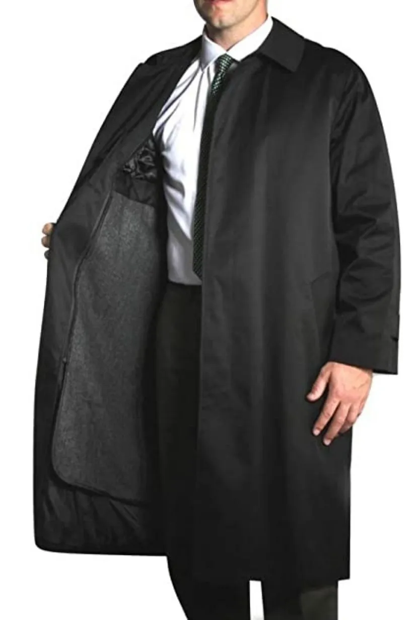 Black Raincoat Jacket For Men - Full Length and Waterproof