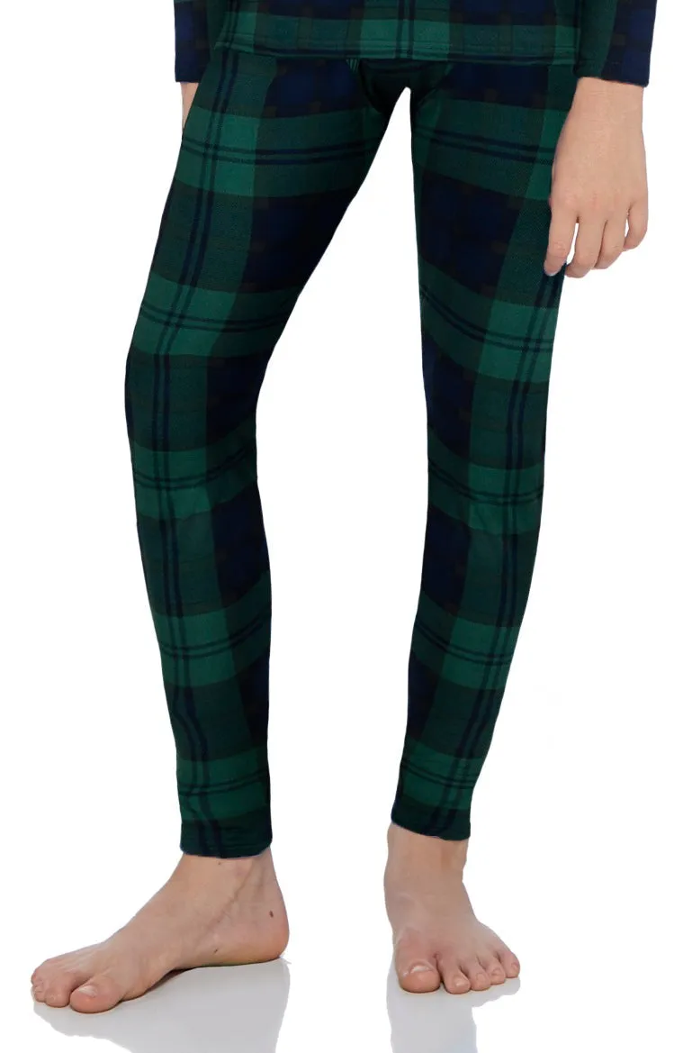 Boys Plaid Series Thermal Bottoms