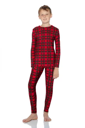 Boys Plaid Series Thermal Set