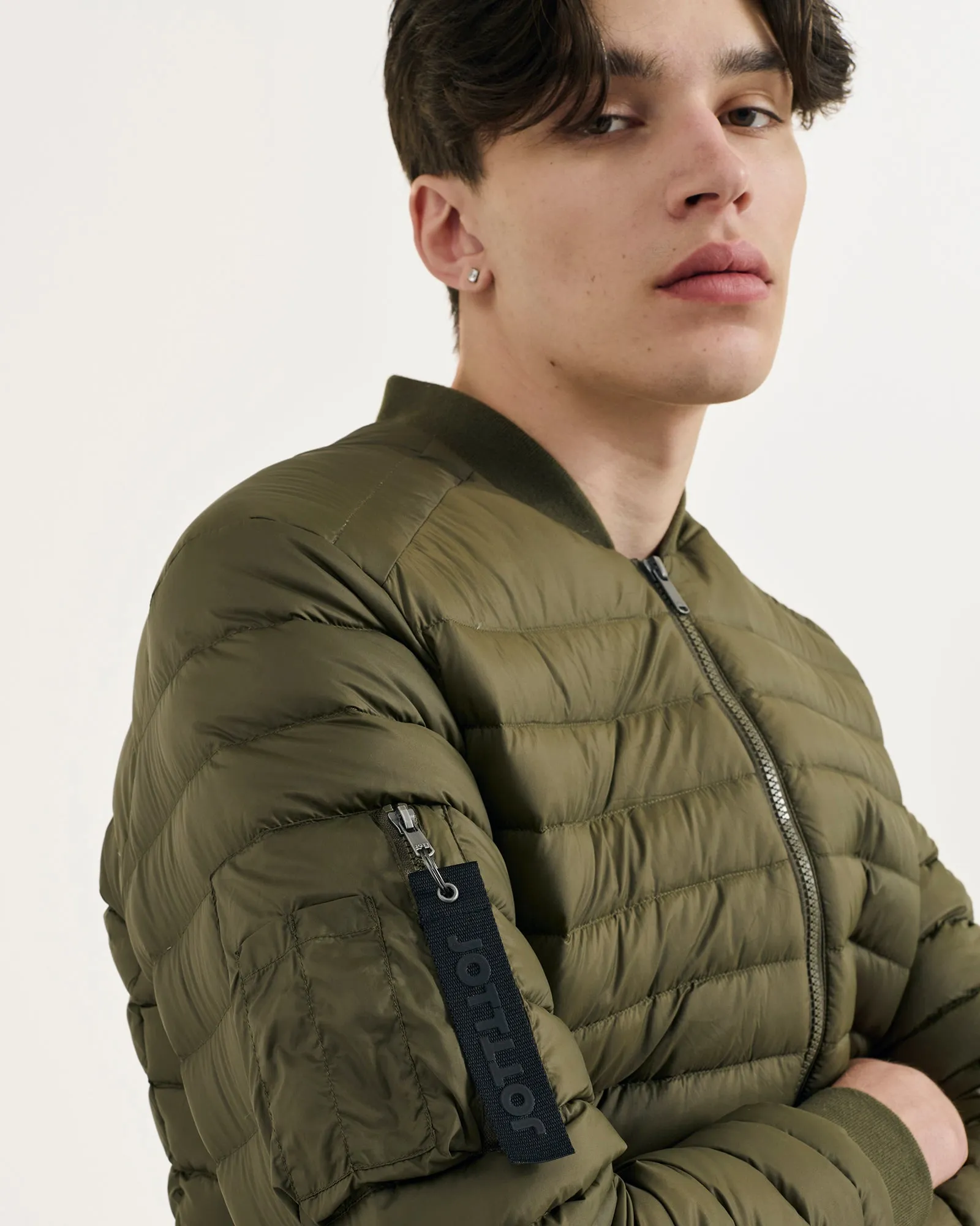 Brian bomber-style down jacket Army