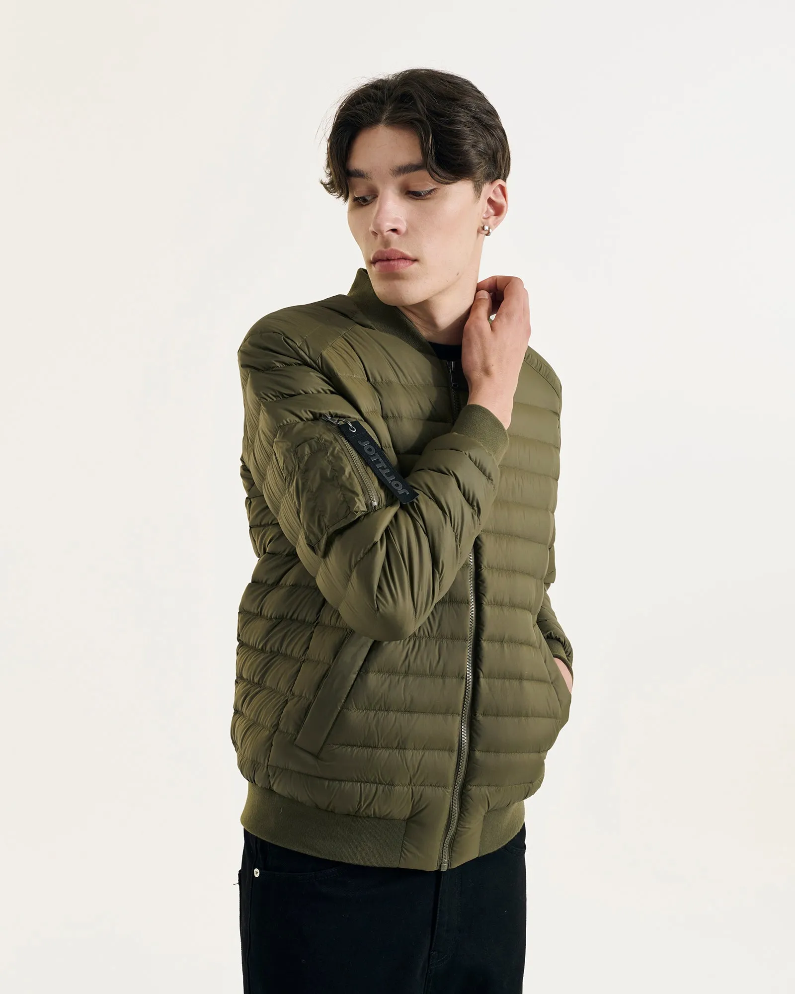 Brian bomber-style down jacket Army