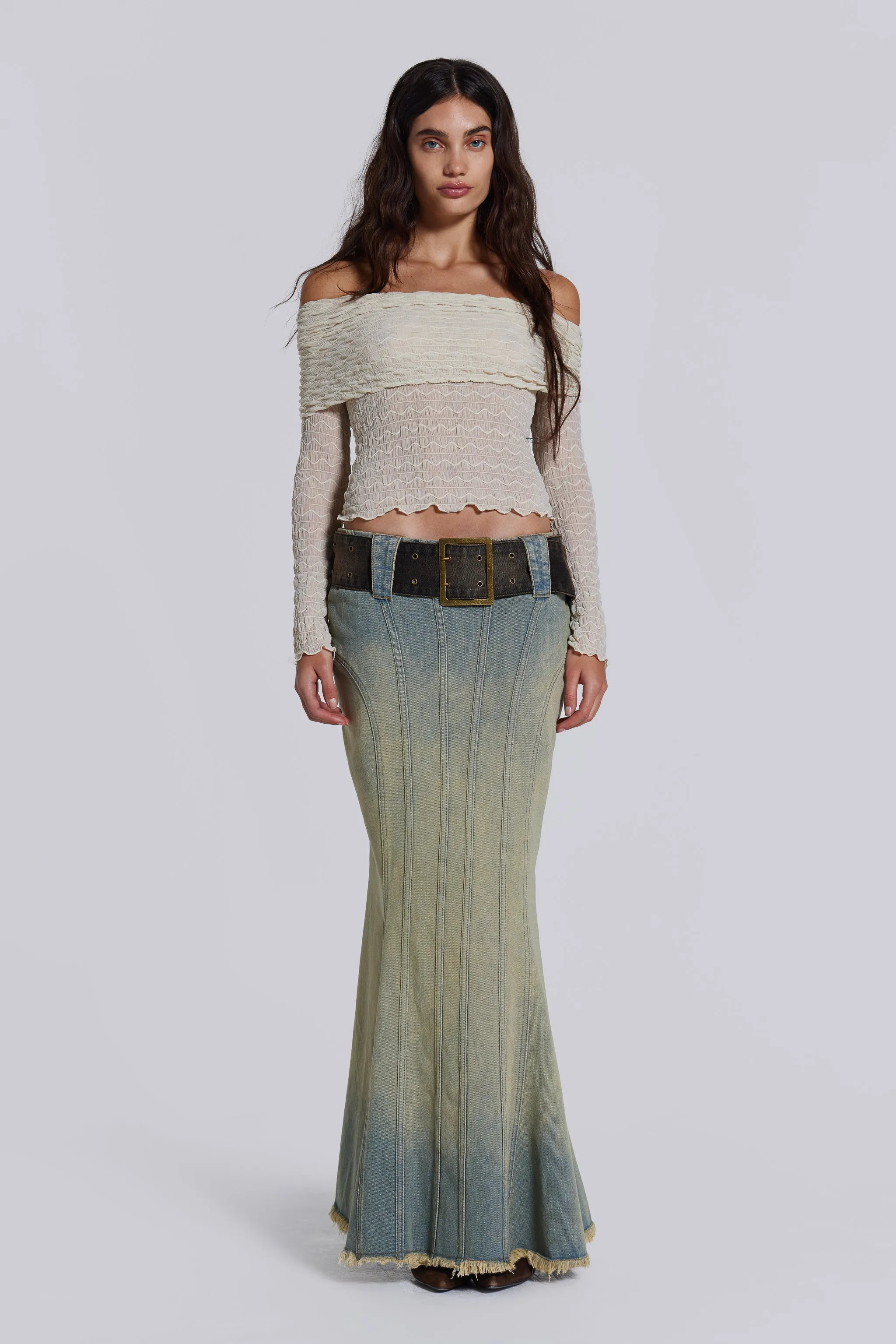 Chelsea Denim Maxi Skirt