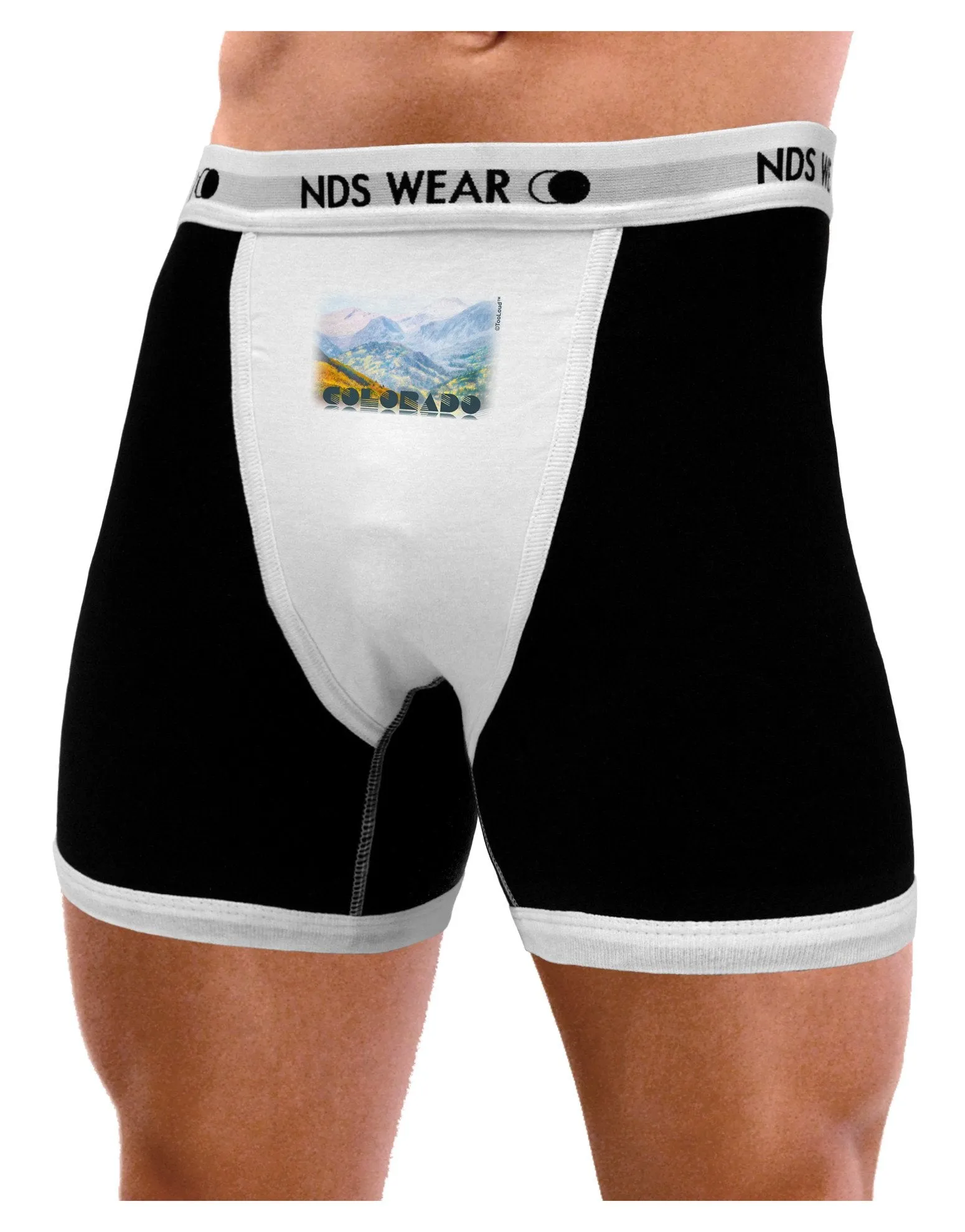 CO Fog Mountains Text Mens Boxer Brief Underwear