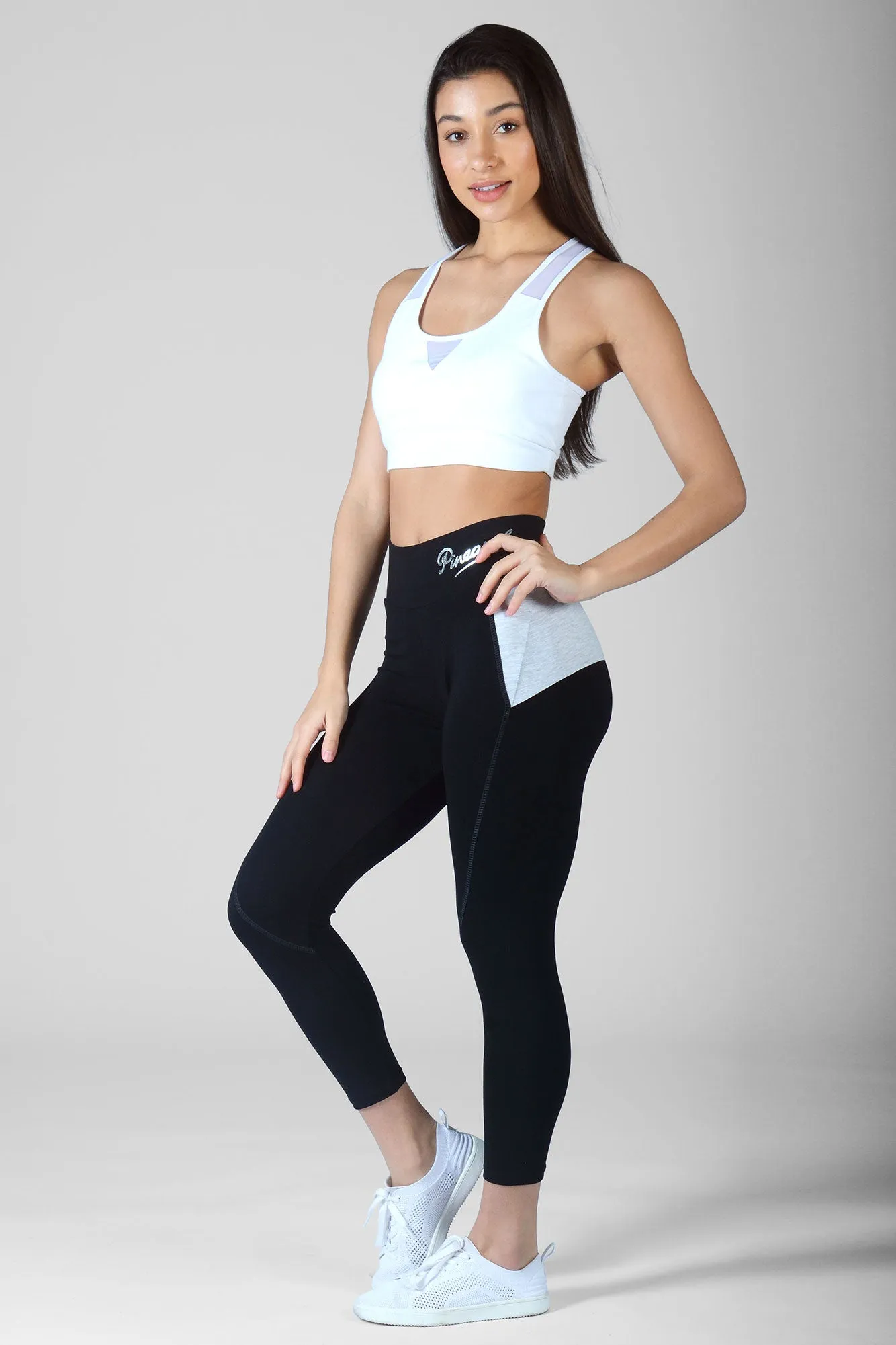 Contrast Panel Crop Leggings