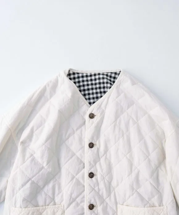 Cotton Linen Ramie Reversible Quilted Jacket