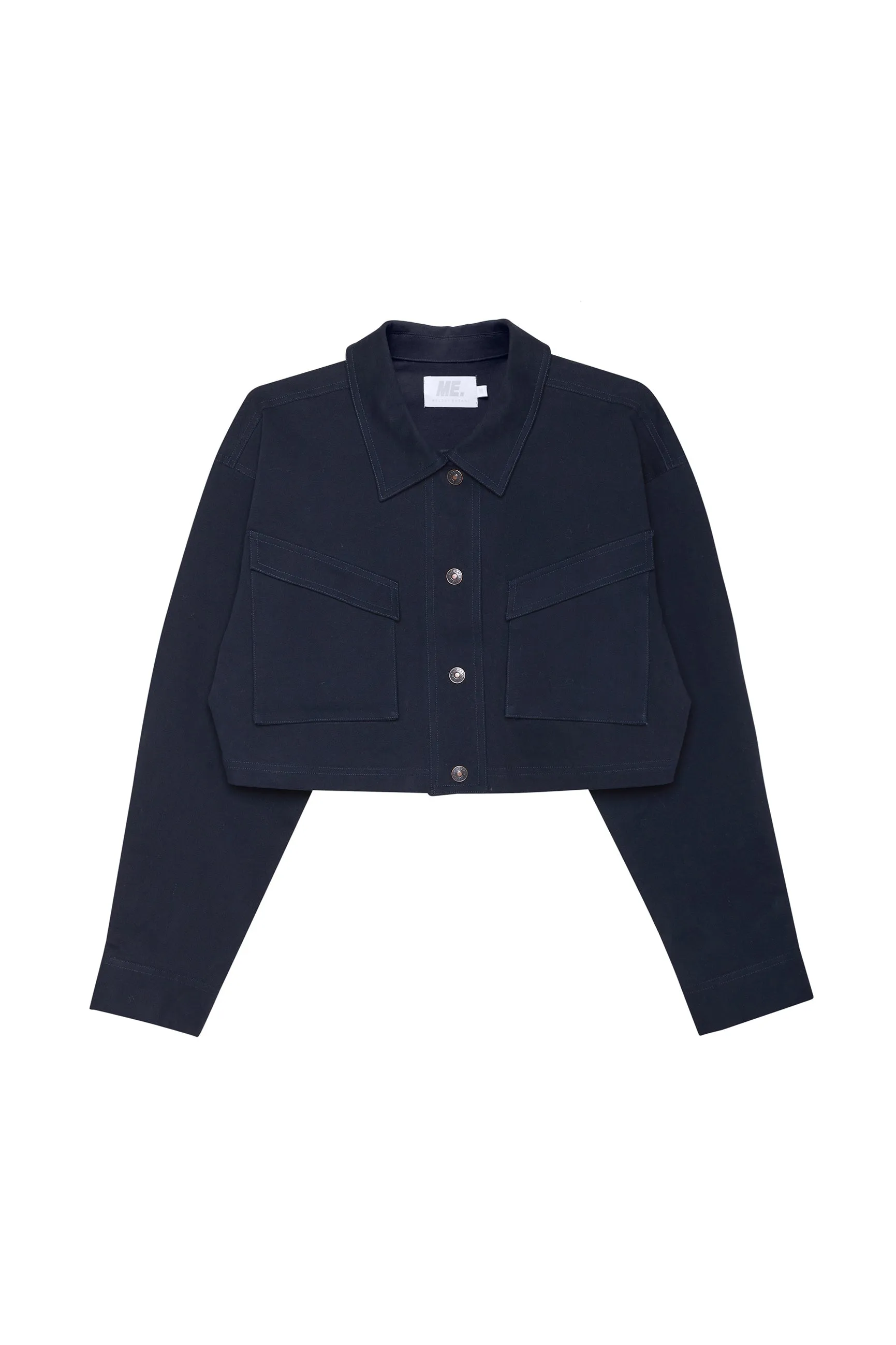 Cropped Workwear Jacket - Midnight Blue